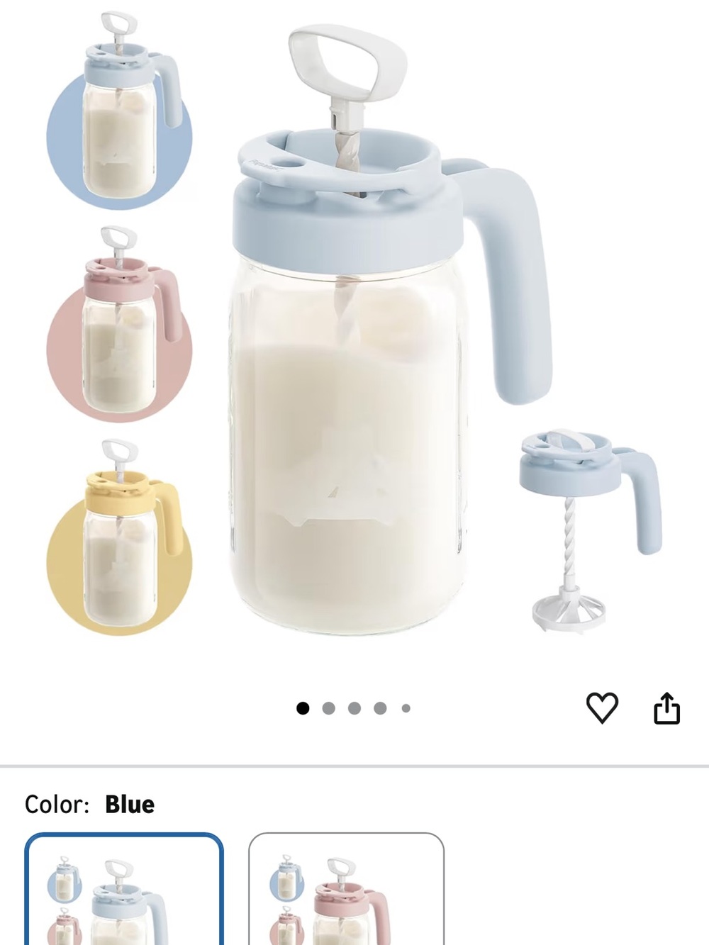 TWO Papablic Glass Milk pitcher